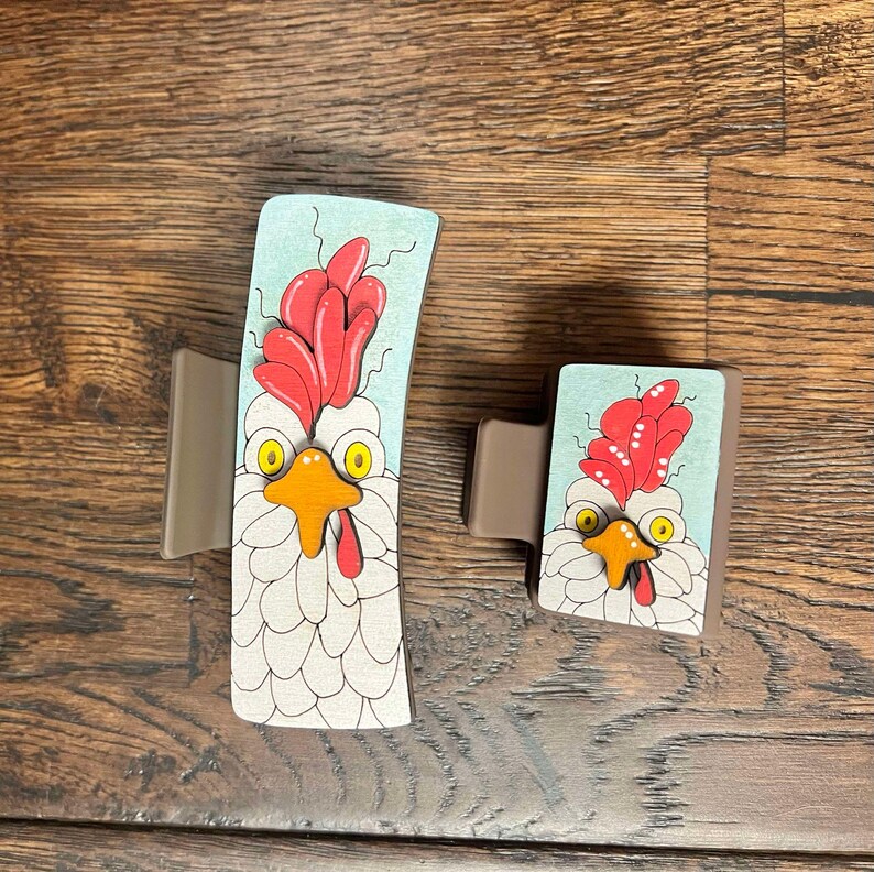 Crazy Chicken Hair Clip, Claw-style, Handcrafted - Etsy