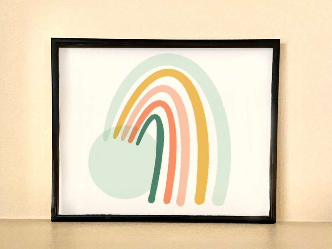 Muted Rainbow Printable Wall Art Digital Download - Etsy