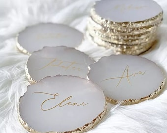 Personalized Agate Coasters Jewelry Plate Custom Nail Plate Acrylic Ring Holder Bridesmaid Gift Bachelorette