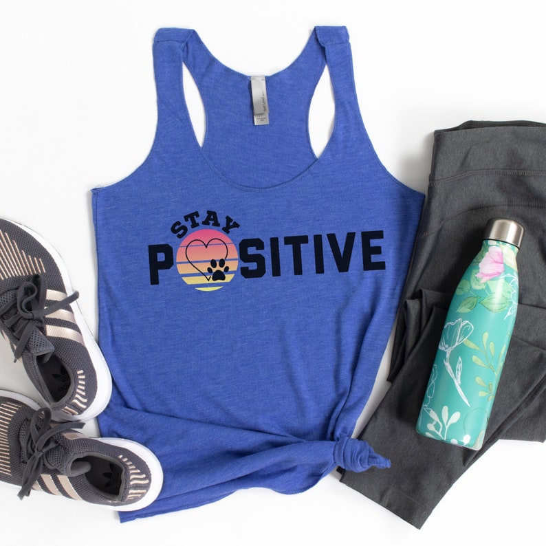 Workout Clothes Fitness Shirt Workout Shirt Women Workout Tanks For Women Racerback Gym Tank Stay Positive Workout Shirts Workout Tank