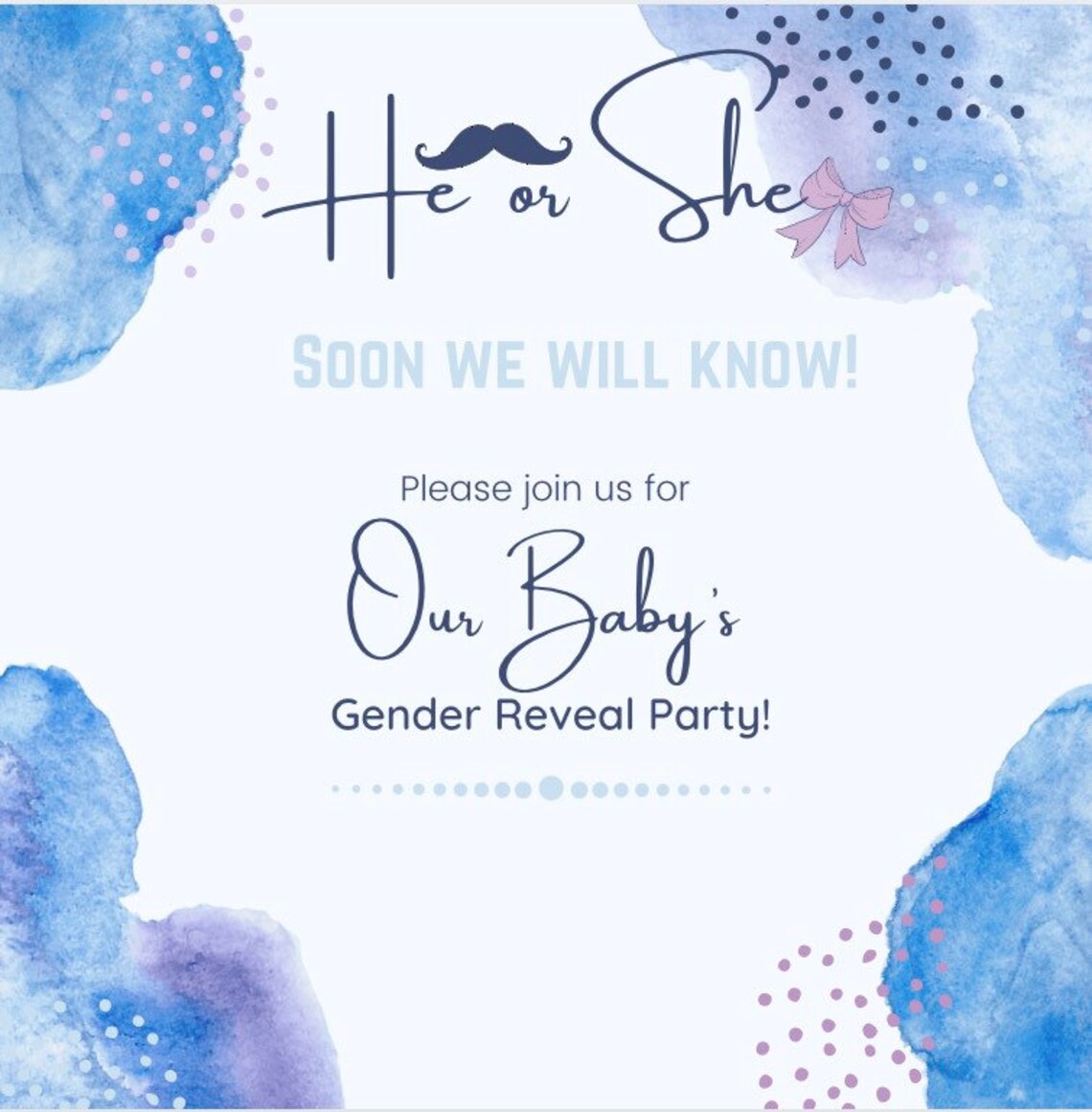 DIGITALE Gender reveal gender reveal invitation invito Etsy