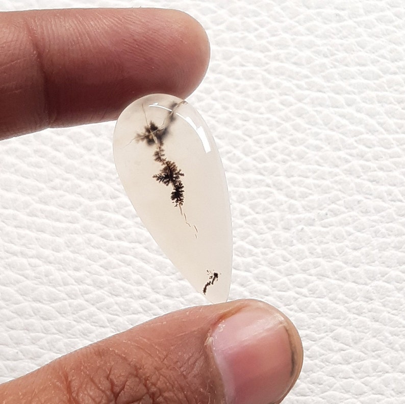 32x14x4 mm Shape Teardrop Caret 15.10 Size Designer Dendrite Natural Opal Cabochon Dendrite Opal Gemstone for Jewelry Making,