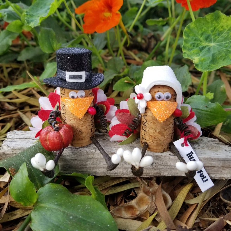 Turkey Wine Cork Ornament Holiday Table Decor Thanksgiving Etsy