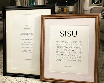 Lámina con la definición de SISU – Regalo nórdico moderno y finlandés
