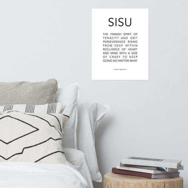 SISU Poster Modern - Inspirational Print, Home Art, Motivational Art, Poster Art, Nordic Design, Finnish Gift