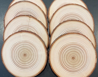 10 Douglas Fir Wood Slices choose from 2.5", 3", 3.5", 4", 4.5"