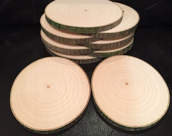 10 Maple Wood Slices choose from 2.5", 3", 3.5", 4", 4.5"