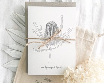 6 Pack Botanical Birth Print Collection Greeting Cards - Birthday Card Gift Bundle