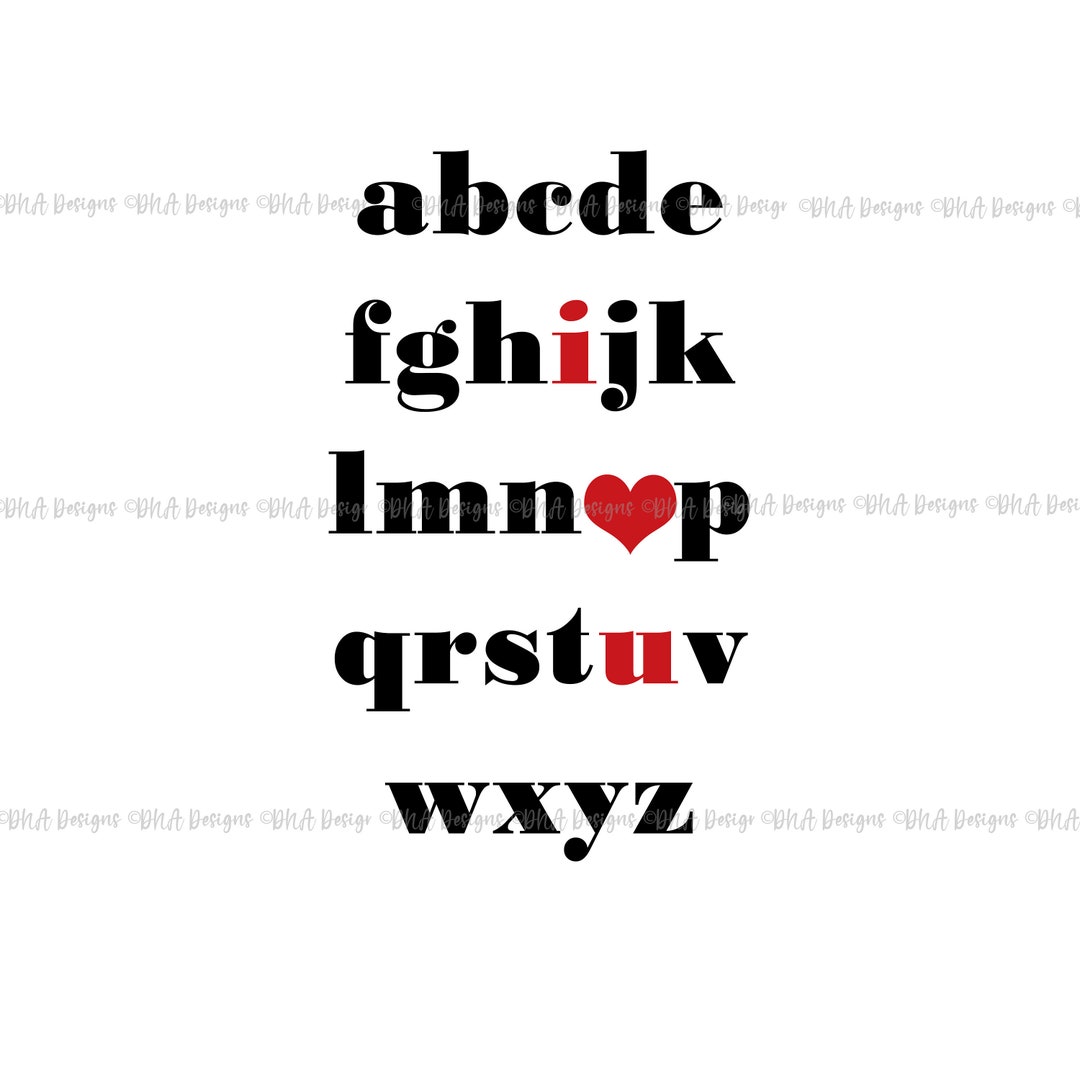 Love Alphabet Svg, Png Digital File - Etsy