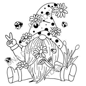 Coccinelle, fleur, nain de la paix PNG, SVG téléchargement numérique
