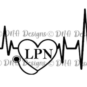 LPN Heartbeat Svg, Png Digital File