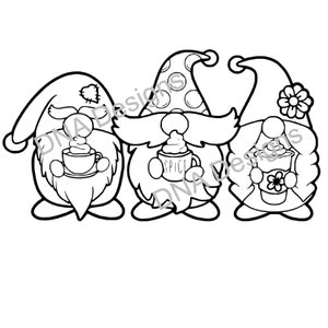Coffee Gnomes SVG, PNG Digital Download