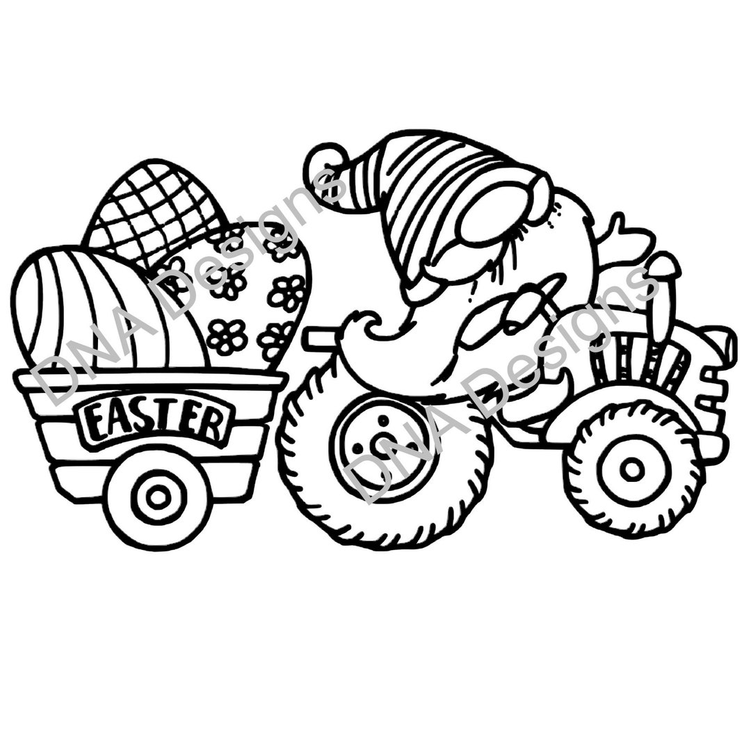Easter Tractor Gnome SVG, PNG Digital Download - Etsy