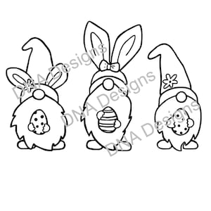 Easter Gnomes Holding Eggs SVG, PNG Digital File