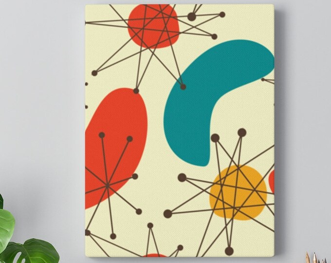 Retro Wall Decor Mid Century Modern Wall Art Atomic Etsy