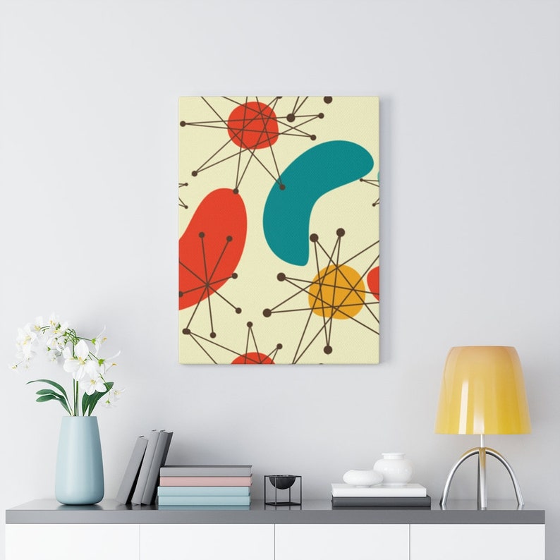 Retro Wall Decor Mid Century Modern Wall Art Atomic Etsy