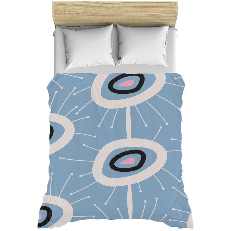 Mid Century Modern Duvet Cover King Queen Microfiber Duvet Etsy