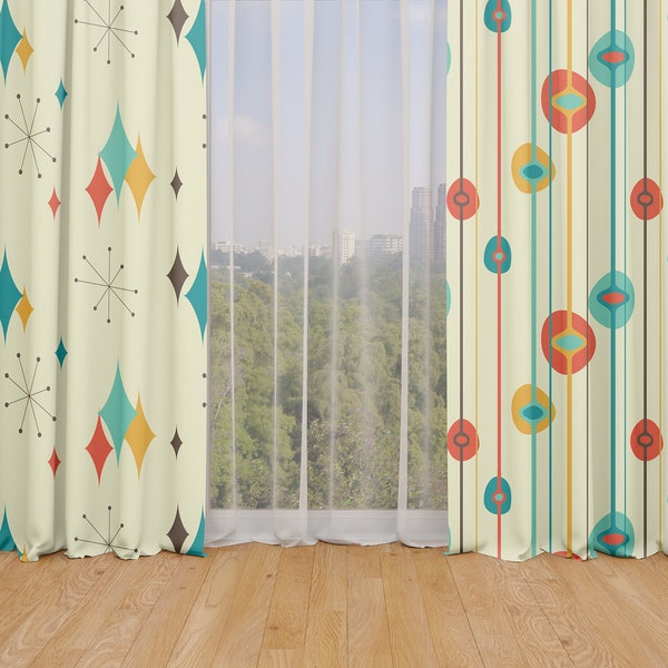 Retro Curtains Etsy