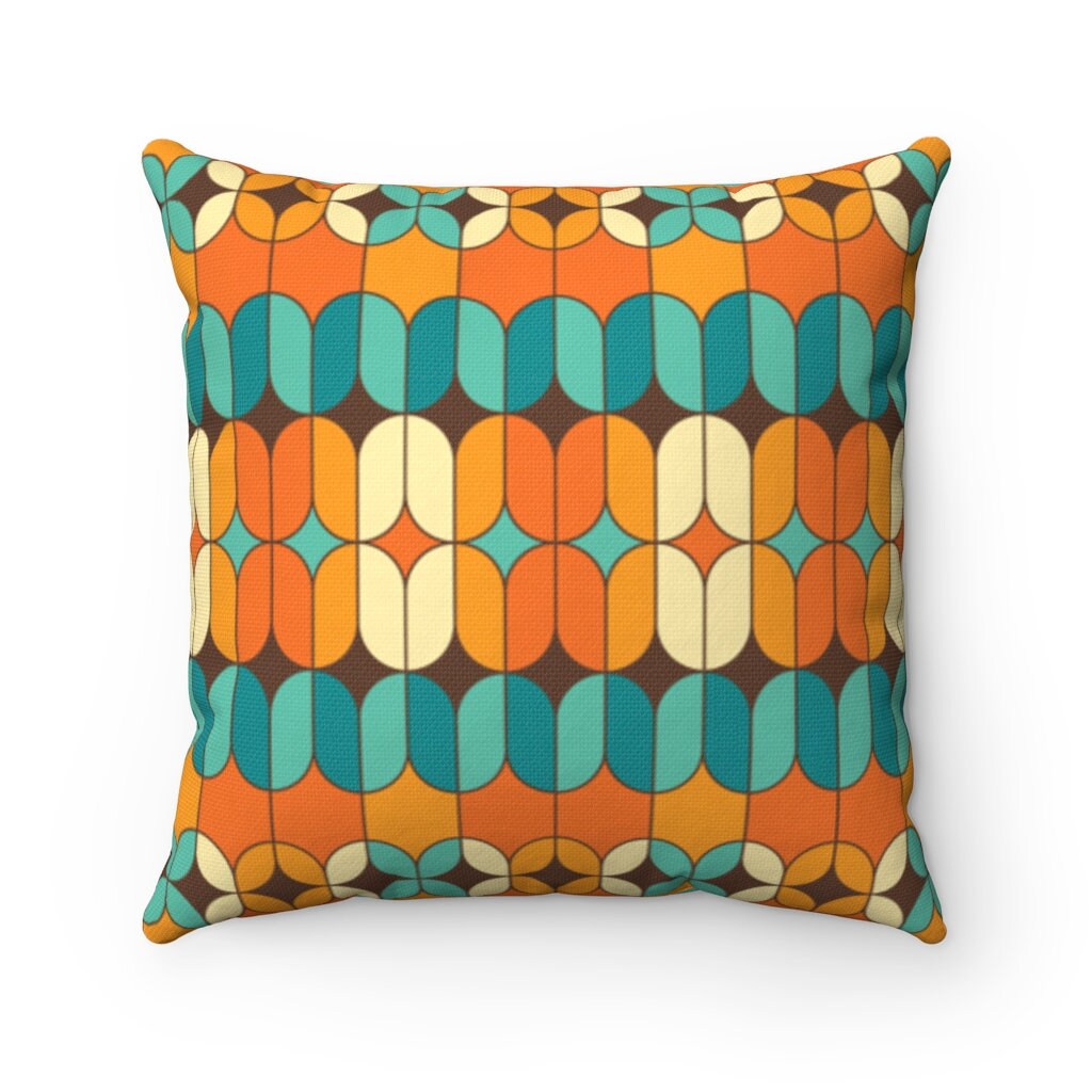 Retro Pillow Mid Century Pillow Mid Century Modern Decor Etsy