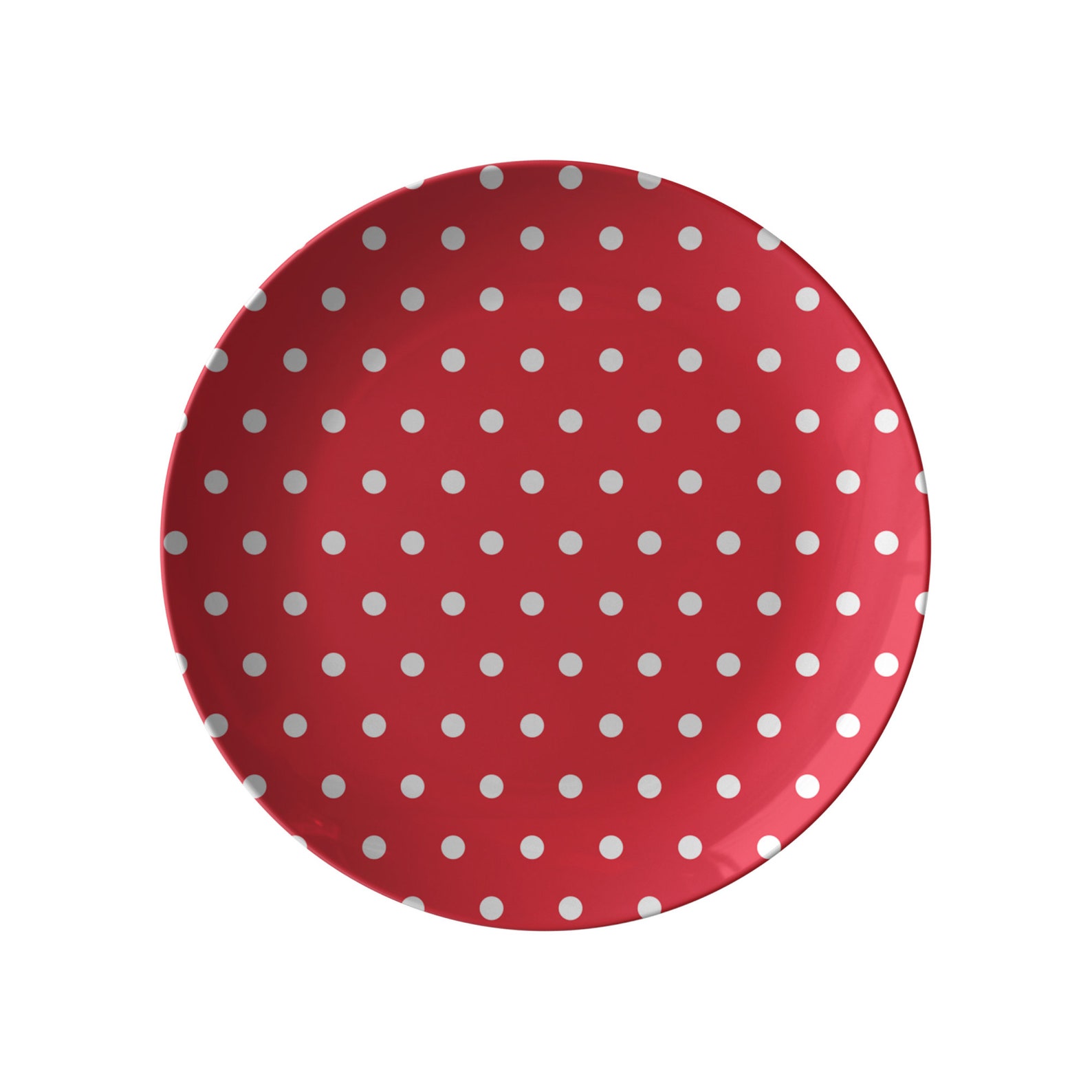 Retro Dinnerware Polka Dot Plate Red and White Plate Dinner Etsy