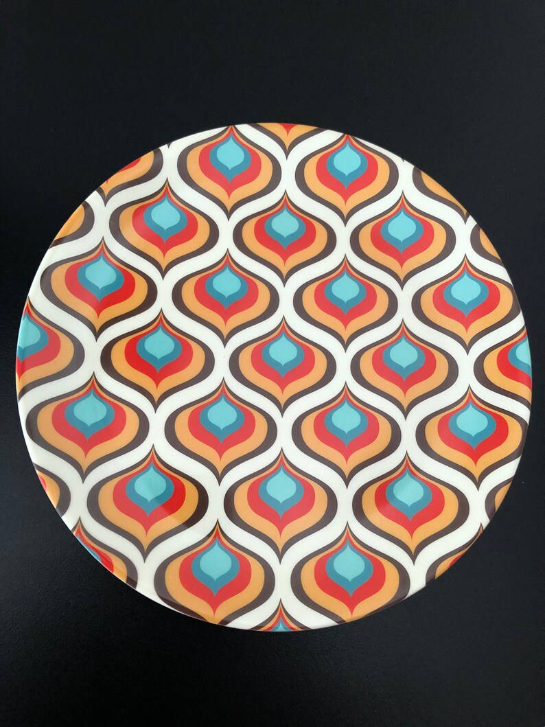 Retro 70's Bone China Decorative Plates 8 Inches or 6.5 Etsy