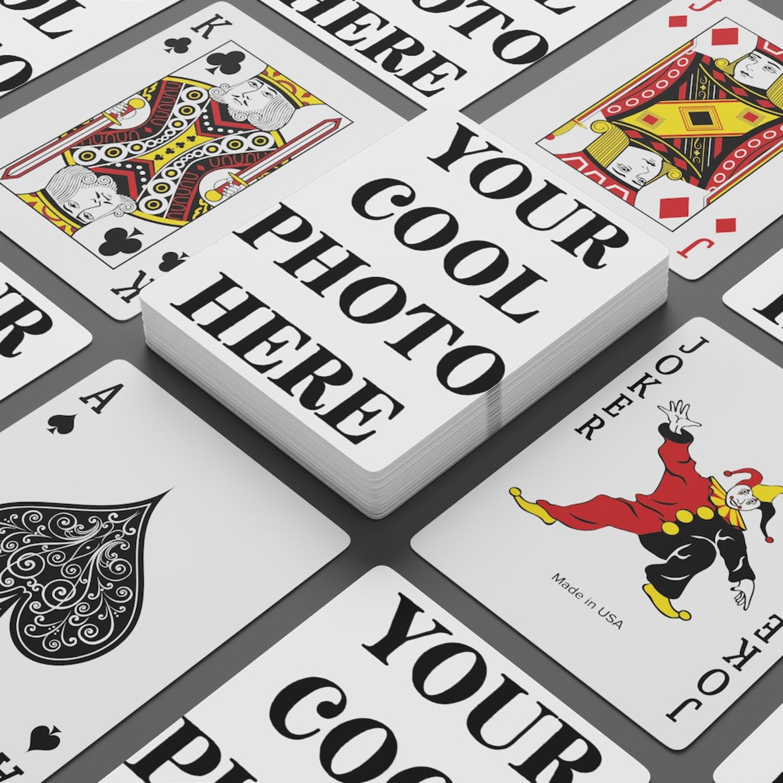 Custom Photo Poker Cards Personalized Playing Cards Your Etsy