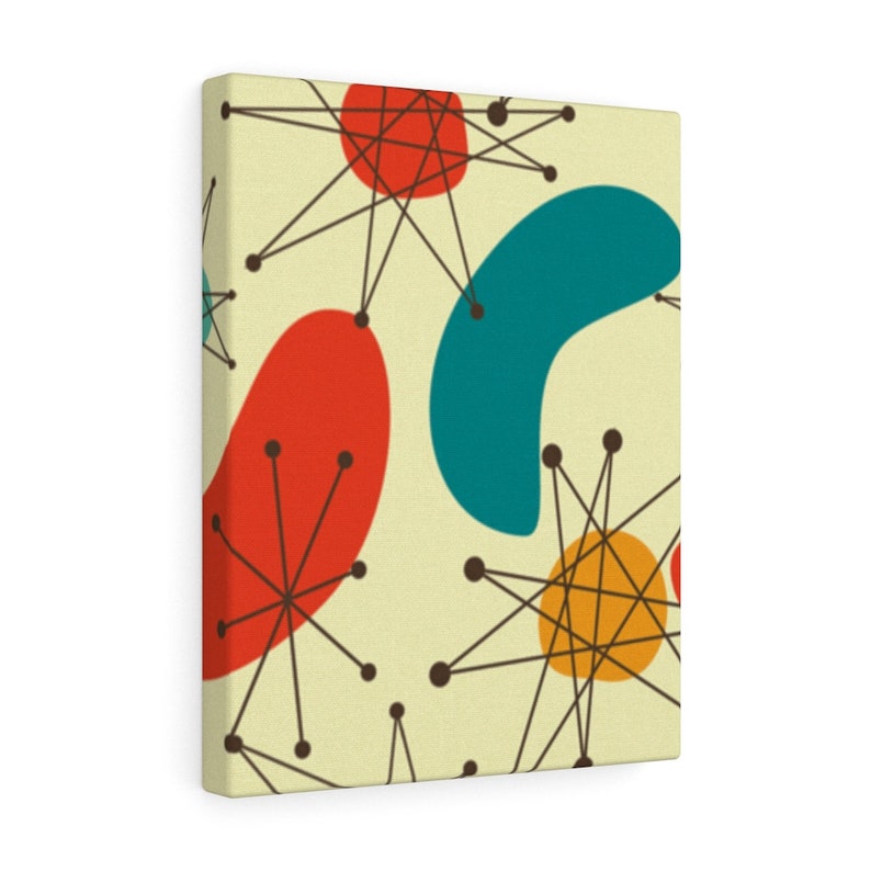 Retro Wall Decor Mid Century Modern Wall Art Atomic Etsy