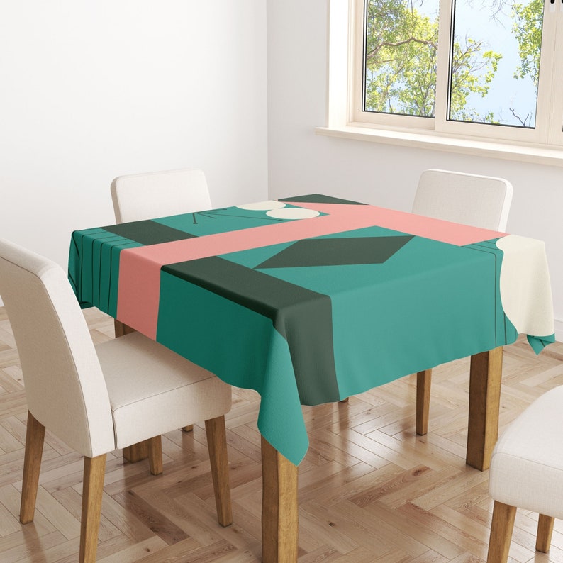 Retro Mid Century Modern Tablecloth70's Tablecloth Table Etsy