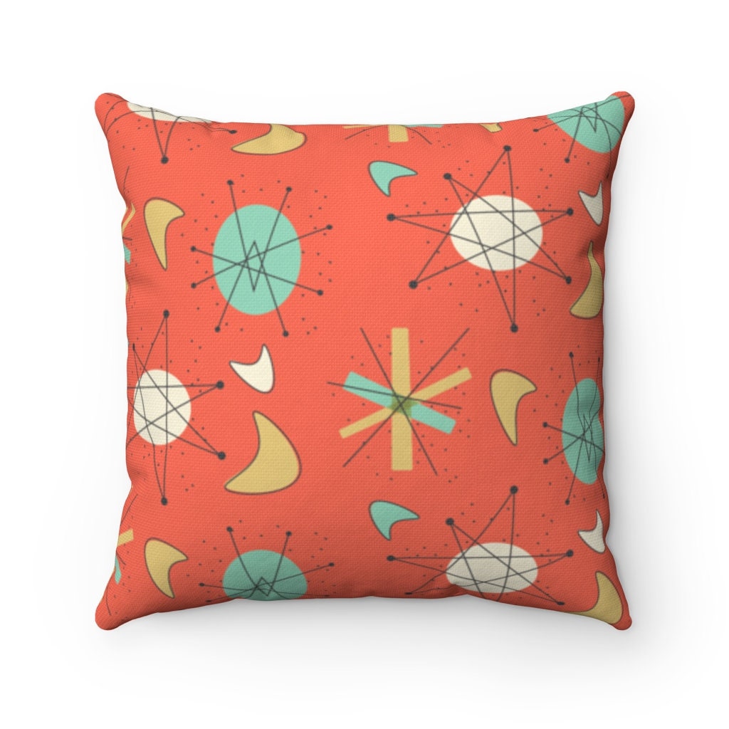 Retro Pillow Mid Century Modern Decorative Throw Pillow Etsy