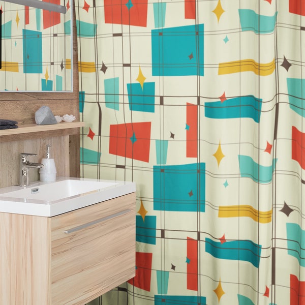 Mid Century Modern Curtain Etsy