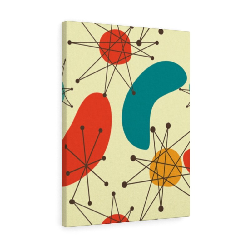 Retro Wall Decor Mid Century Modern Wall Art Atomic Etsy