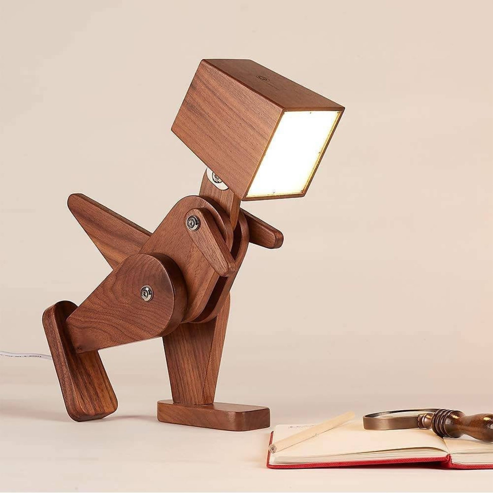Holz Schreibtisch LED Lampe USB Ladegerät Flexible Gans Hals Etsy