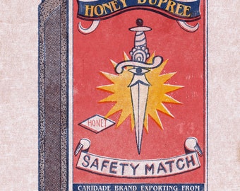 Matchbox Print/ Tattoo Print / Dagger Print / Folkestone Series / Honey Dupree / Wall Art