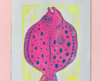 Caridade "Linguada" - Portuguese Fish Lino print