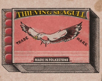 Matchbox Print - Folkestone Series - Thieving Seagull