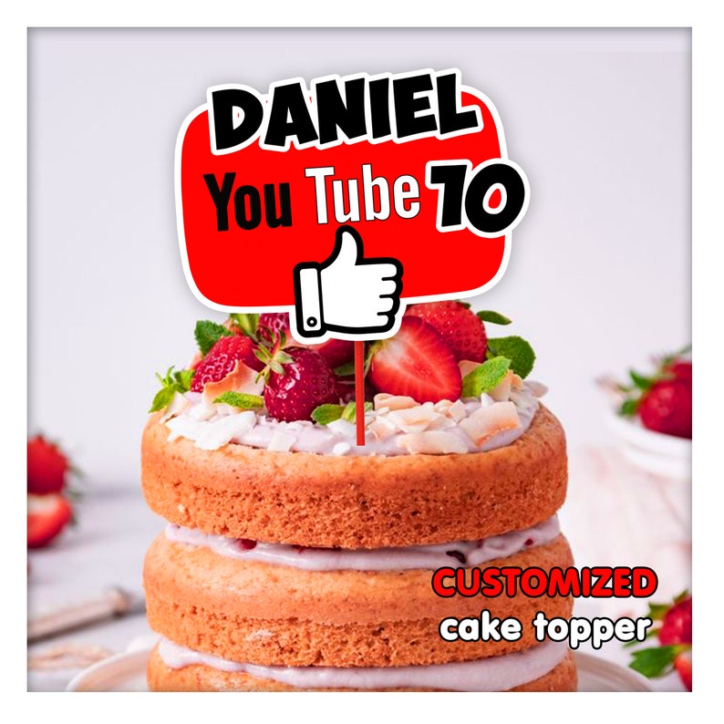 Cake topper Youtube Party Favors Youtube Birthday Favors Etsy
