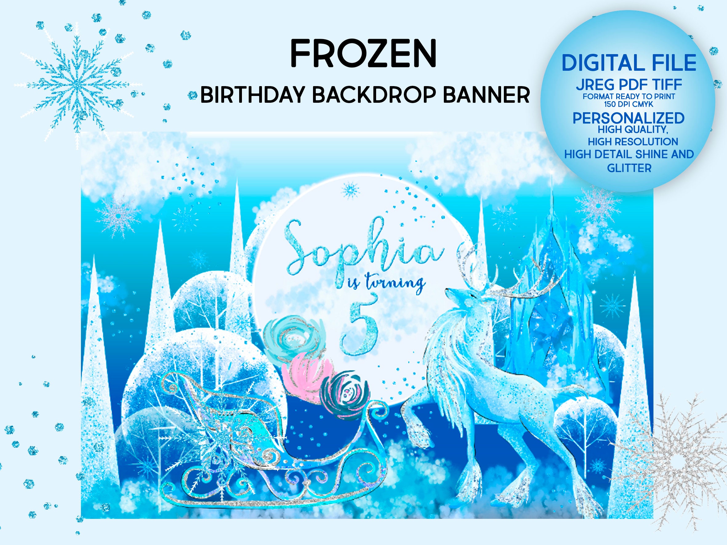 Frozen Backdrop Frozen Birthday Party Frozen Party | Etsy Canada