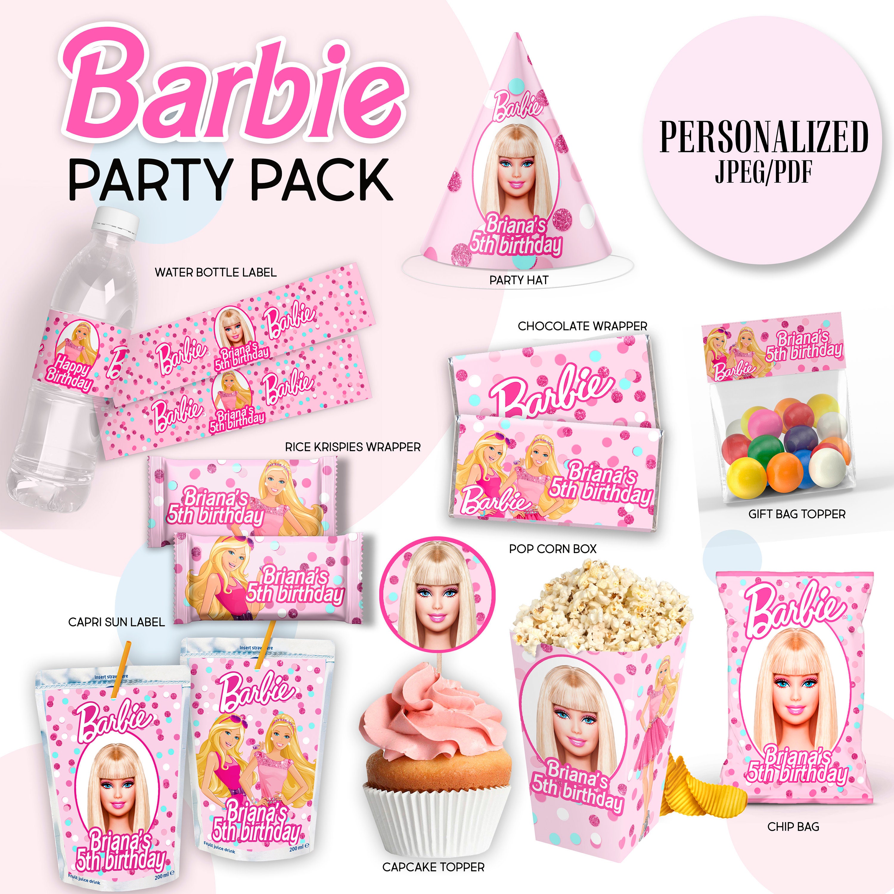 Barbie Party Pack. Party Printables. Barbie Birthday Pack Etsy Canada