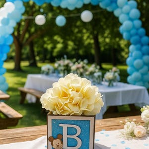 Mickey Mouse-Inspired &quot;BABY&quot; Centerpiece Blocks – Disney Baby Shower Decor