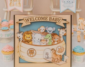 Noah&#39;s Ark Centerpiece Box: Storybook Animal Nursery Decor