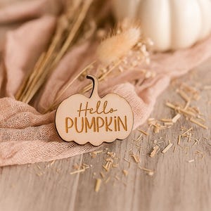 Hello Pumpkin Wooden Confetti: Fall Baby Shower Decor, 100 Birch Pieces