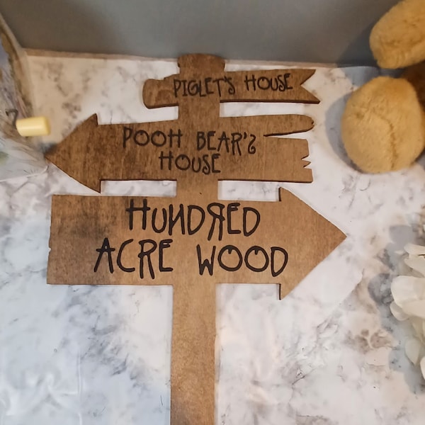 Winnie The Pooh Hundred/100 Acre Wood Sign. Baby Shower, Gender Reveal, Birthday party decorations