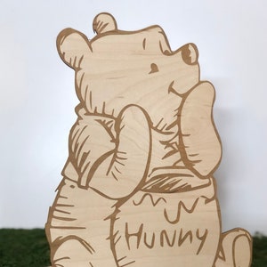 Winnie the Pooh Wood cut out/ Engraved Centerpiece/ Prop for baby showers, 1st birthday parties, Gender reveals Decorations Nursery