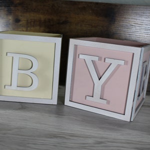 NEW letter optionsBaby Block Vase/Flower Holder Centerpiece Baby Shower, Gender Reveal Table Centerpieces image 4
