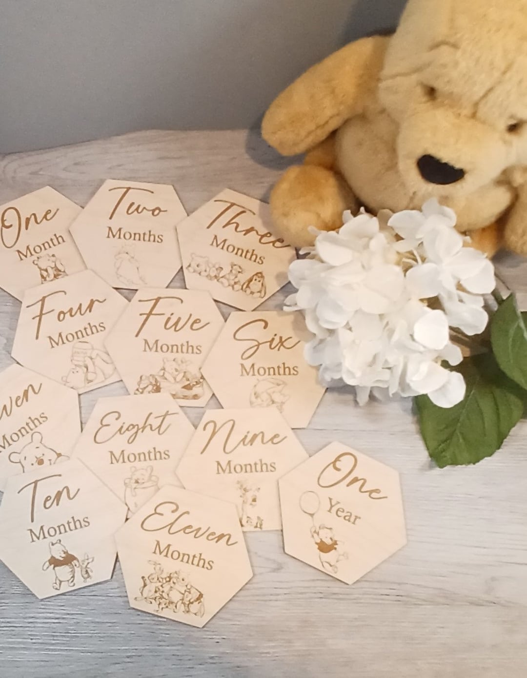 Winnie the Pooh Baby Monthly Milestone Markers/ Photo Prop, Baby Shower ...