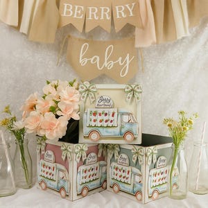 Berry Sweet Delivery Strawberry Party Centerpiece Boxes | Baby Shower • First Birthday • Gender Reveal Decor, Berry 1st, Berry Cute