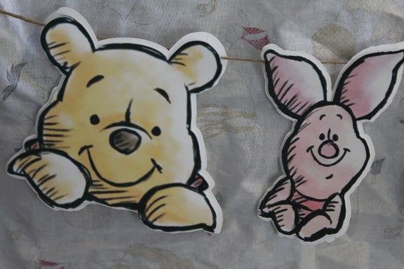 Baby Winnie the Pooh and Tigger Print Winnie The Pooh Watercolor Poster  Winnie Pooh Printable Winnie Pooh Baby Shower Nursery Decor