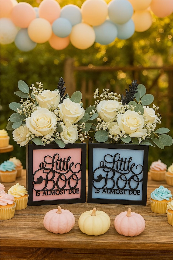 NOVIIML Little Boo Baby Shower Centerpieces - Pink Halloween Baby Shower Decorations For Girls