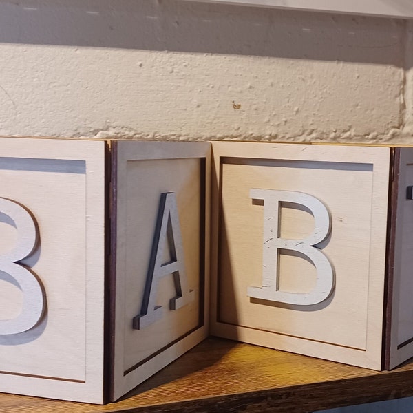 Natural Wood Baby Blocks. Baby shower/gender reveal/birthday party Centerpiece decoration/Gift box Nursery Decor