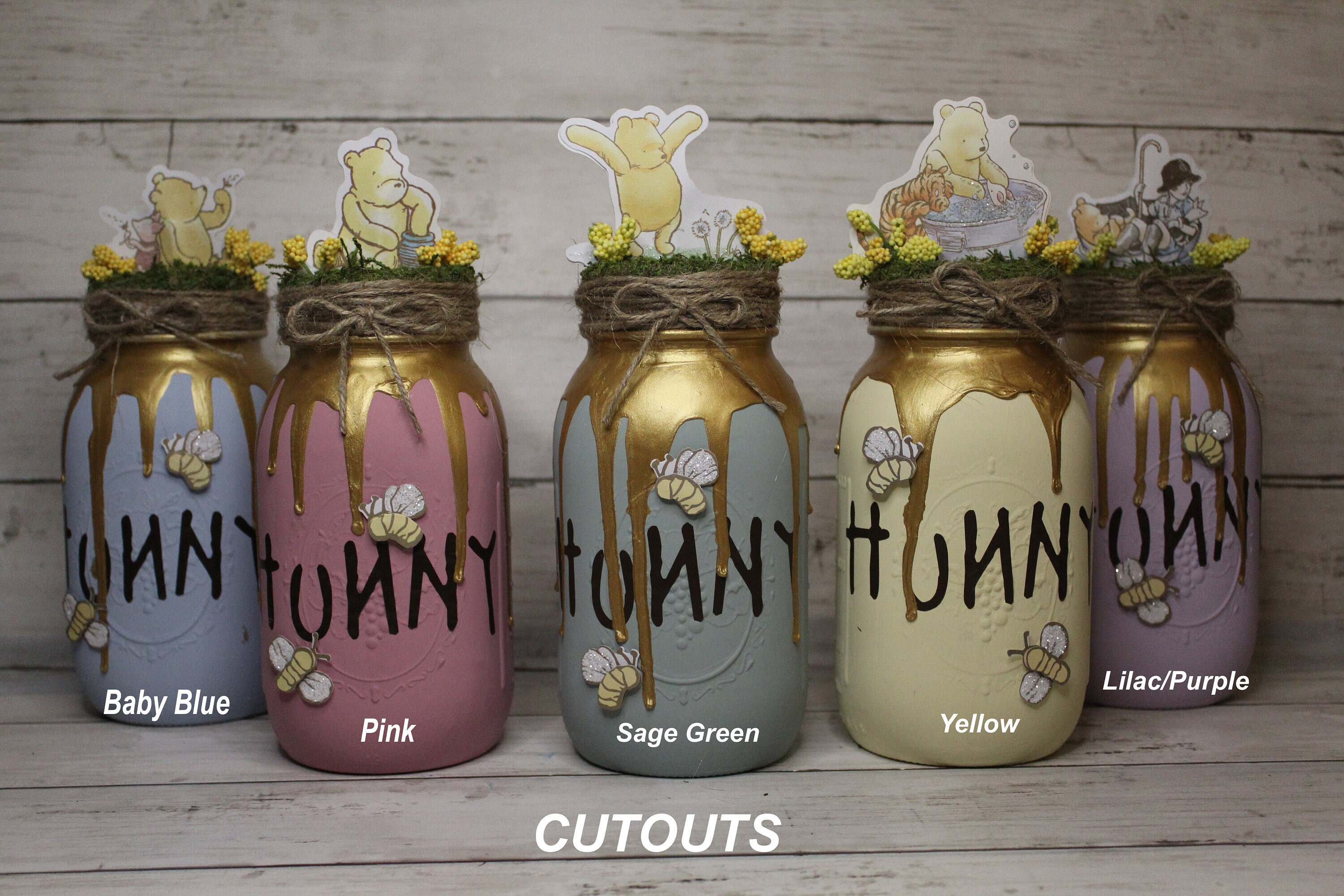 Adorable handmade  Hunny Pot**Winnie the pooh baby shower Table Decor…